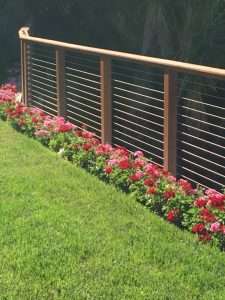 cable rail on hardwood post and cap