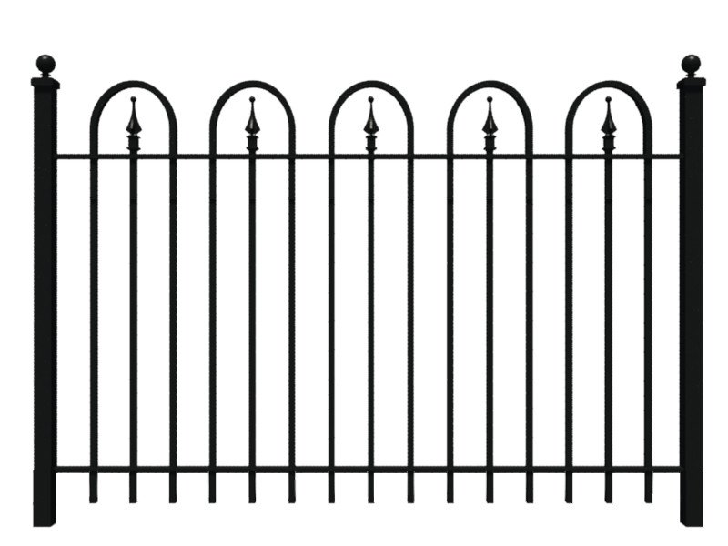 hoop picket iron fence style
