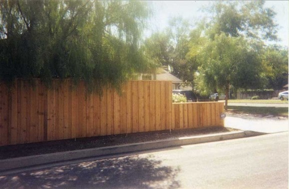 Board on Board Wood Fence with Cap